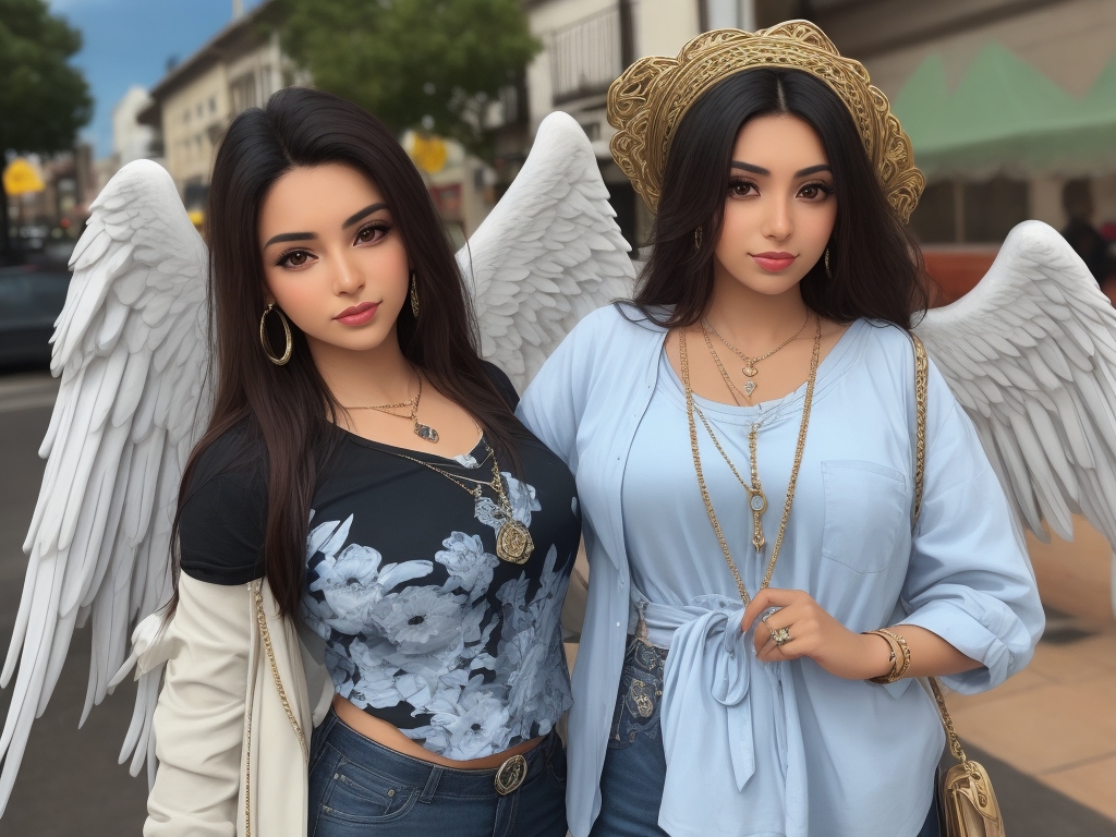 women wearing angel number necklace